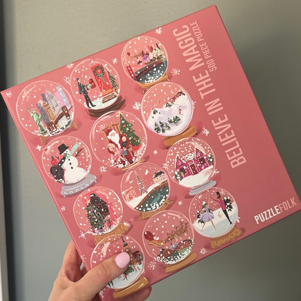 'Believe in the Magic' Holiday Puzzle - Pink